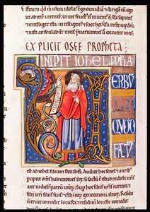 Historiated initial U depicting Joel, from the Souvigny Bible