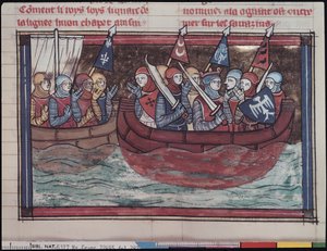 Embarkation for Abroad, from Le Roman de Godefroi de Bouillon, 1337