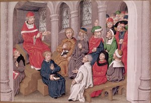 Jean de Gerson Preaching the Passion After Dinner at the Church of St. Bernard, Paris, from Sermons sur la Passion et Traites Divers