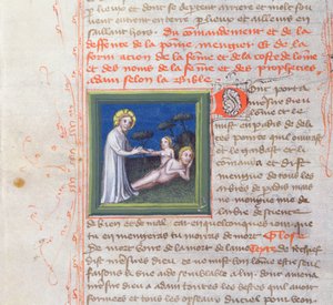Creation of Eve (from the Bible des Grands Augustins, 1494)