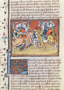 When the horses clash, from the Livre de Messire Lancelot du Lac by French School