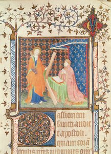 Jean de France Duc de Berry Praying before St. Andrew, from the Lectionary of Sainte-Chapelle de Bourges by French School