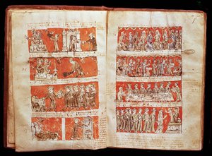 Scenes from the life of the students in the College of The Blessed Virgin in Paris, from the Statutes of the College of Hubant, 1387 by French School