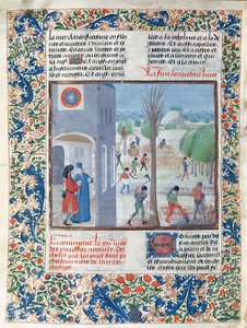 Occupations for each month of the year, illustration from Le Livre des Prouffitz Champestres by Pietro de Crescenzi by French School