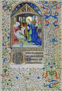 The Virgin and Joseph Adore the Newborn Christ, from a Book of Hours, Amiens by French School