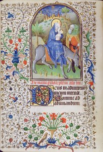 The Flight into Egypt, from a Book of Hours, Amiens by French School