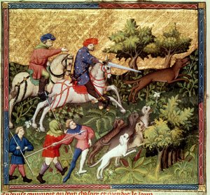 Wolf hunt, from a book by Gaston Phebus de Foix by French School