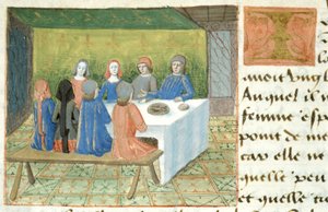 Meal, from Les Cent Nouvelles Nouvelles, 1462