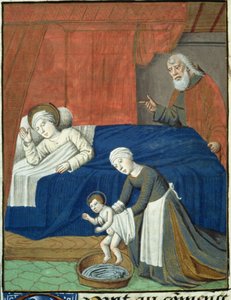 The Nativity of the Blessed Virgin Mary, from Vita Christi, by Ludolf of Saxony, c.1300-1378 by French School