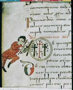Historiated initial O, from the Sacramentary of Gellone