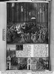 How the spear of Our Lord was found in Antioch, illustration from Les Passages d