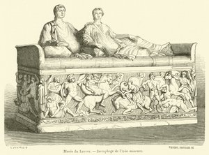 Louvre Museum, Sarcophagus of Asia Minor (engraving)
