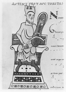 Musician playing a crouth
