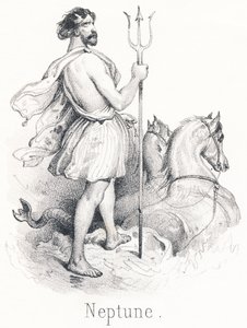 Neptune: Son of Saturn and Rhea, driven out of heaven for conspiring against Jupiter