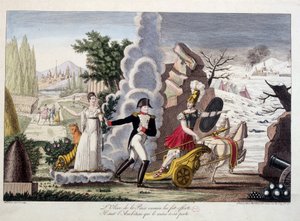 Napoleon I Between War and Peace, circa 1815 - Napoleon between war and peace - The olive of peace in vain was offered to him, he follows the ambition that led him to his loss - in “Napoleon 1er”, a dummy collection of cartoons by French School