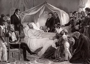 Napoleon I on His Death Bed on St. Helena, 5th May, 1821, After a Painting by Charles de Steuben