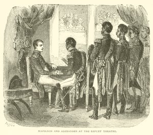 Napoleon and Alexander at the Erfurt Theatre by French School