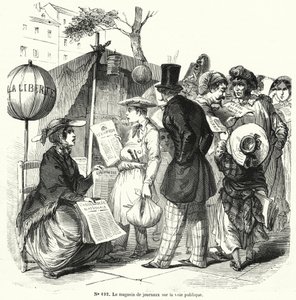 Newspaper stand on a public thoroughfare by French School