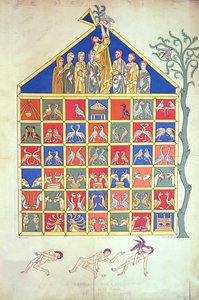 Noahs Ark, facsimile of an original 12th century manuscript, 19th century by French School