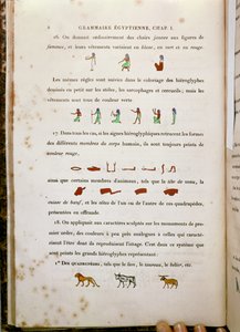 Notes on the Colouring of Certain Hieroglyphs, from Grammaire Egyptienne by Jean Francois Champollion