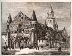Notre Dame by Poitiers - engraving in 
