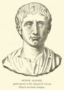 Octavian Augustus, great-nephew and adopted son and heir of Julius Caesar by French School