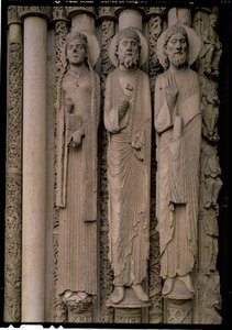 Old Testament figures, from the north embrasures of the central door of the Royal Portal of the west facade by French School