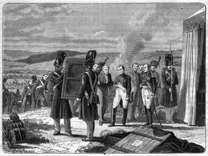 On the eve of the Battle of Borodino, 7 September 1812: Napoleon before the portrait of the King of Rome - The portrait of the King of Rome Napoleon II brings to Napoleon I the eve of the Battle of the Moskova (Battle of Borodino) by French School