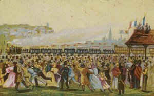 Opening of the First French Railway, 1832 by French School