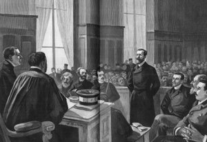 Opening of the proceedings of the League of Patriots in 1889. President Gillet, Naquet, Laisant, Laguerre, Deroulede, Richard, Turquet, Gallian by French School