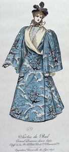 Opera cloak created by the couturier Worth, from a prospectus for the Exposition Universelle de Lyon, 1894
