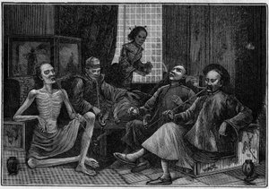 Opium smokers in the 19th century by French School