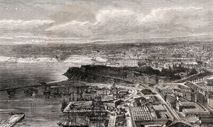 Oran - Algeria - engraving in La France illustree: geography, history, statistical administration by V.A. Malt-Brown. 1884 by French School