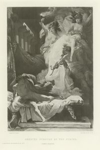 Orestes pursued by the furies (engraving) by French School