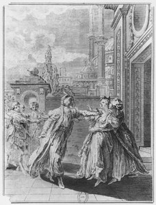 Orosmane killing Zaire, illustration from Act V of 