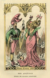 Our Ancestors, caricature after a watercolor of 1330. In Histoire de France Tintamarresque by Touchatout, Paris by French School