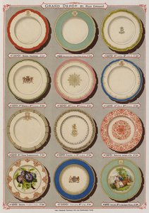 Page from the catalogue of the Grand Depot de Porcelaines, Faiences et Verreries by French School