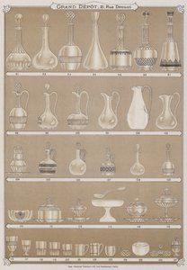Page from the catalogue of the Grand Depot de Porcelaines, Faiences et Verreries by French School