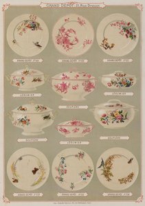 Page from the catalogue of the Grand Depot de Porcelaines, Faiences et Verreries by French School