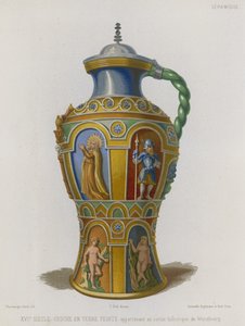 Painted Earthenware Jug by French School