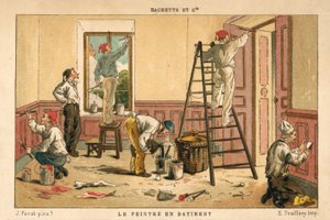 Painting the interior of a building by French School