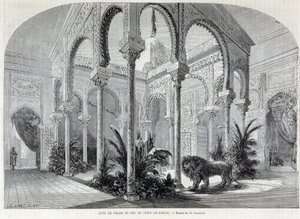 Parc du Montsouris: Interior of the Palais du Bey in Tunis at the World Exhibition of 1867 by French School