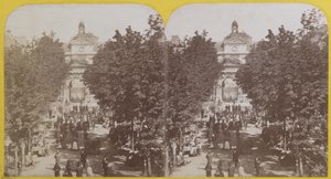 Paris, Arts et Metiers Public Garden, stereoscopic view, c.1860