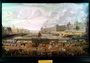 Paris, View of the Pont-neuf (Pont neuf), the Palais du Louvre and the College of Four Nations circa 1680 by French School