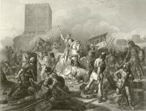 Paris besieged by the Normans, 885 by French School