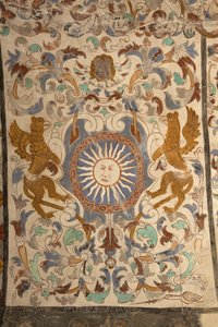 Parish church (Església de la Mare de Déu de Solers). Interior. The naves. Mural paintings. (detail). 16th century (?)
