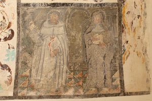 Parish church (Església de la Mare de Déu de Solers). Interior. The naves. Mural paintings. (detail). 16th century (?)