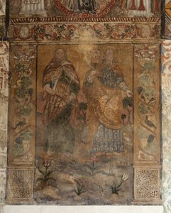 Parish Church of Our Lady of Solers. Interior. The Naves. Mural Paintings. (Detail) 16th Century (?) by French School