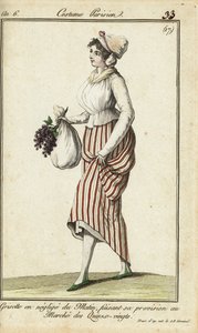 Parisian shop-girl in casual morning gown, 26 March 1798 by French School