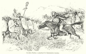 Parthian Cavalry Attacking Roman Legionaries by French School